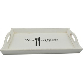 InTheBox Bon Apetit Δίσκος Σερβιρίσματος Ξύλινος Λευκός 41x25x5cmΚωδικός: 013359 