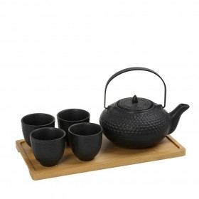 Espiel Ritual Σετ Τσαγιού Κεραμικό με Κούπα και Φίλτρο σε Μαύρο Χρώμα 750ml 5τμχ