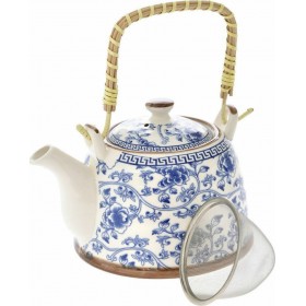 Iliadis Τσαγιέρα Κεραμική με Φίλτρο σε Μπλε Χρώμα