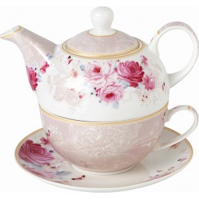 Καρβούνης Floral Paris Roses Σετ Τσαγιού Πορσελάνης με Κούπα σε Λευκό Χρώμα 3τμχ Καρβούνης Floral Paris Roses Σετ Τσαγιού Πορσελάνης με Κούπα σε Λευκό Χρώμα 3τμχ