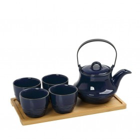 Espiel Σετ Τσαγιού Κεραμικό με Κούπα και Φίλτρο σε Μπλε Χρώμα 600ml 5τμχ