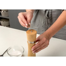 Nava Terrestrial Χειροκίνητος Μύλος Μπαχαρικών Ξύλινος σε Καφέ Χρώμα 21cmΚωδικός: 10-184-002 