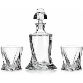 Bohemia Quadro Καράφα Σερβιρίσματος Ουίσκι Κρυστάλλινη με Πώμα και Ποτήρια 340ml 7τμχ Bohemia Quadro Καράφα Σερβιρίσματος Ουίσκι Κρυστάλλινη με Πώμα και Ποτήρια 340ml 7τμχ