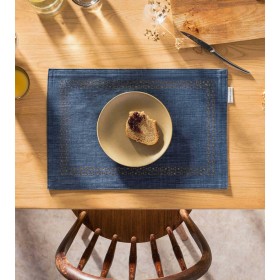 Gofis Home Jean Σουπλά Υφασμάτινο Μπλε 50x35cm 2τμχ