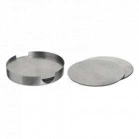 Click Σουβέρ Στρογγυλό Μεταλλικό με Βάση Ασημί 11.5cm 6τμχΚωδικός: 6-70-560-0039 