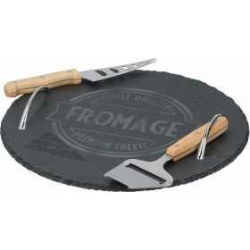 Alpina Πλατώ Σερβιρίσματος Τυριών Στρογγυλό από Πέτρα με Μαχαίρια 28.5x17cm 3τμχΚωδικός: 11304 