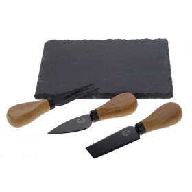 Cryspo Trio Πλατώ Σερβιρίσματος Τυριών από Πέτρα με Μαχαίρια &amp Πιρούνι 4τμχΚωδικός: 01.00.421 