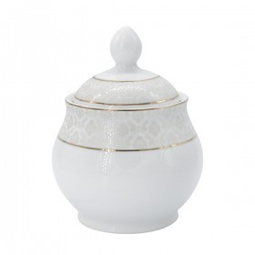 Oriana Ferelli 14141/G Ζαχαριέρα Σερβιρίσματος από Πορσελάνη Λευκό-Χρυσό Oriana Ferelli 14141/G Ζαχαριέρα Σερβιρίσματος από Πορσελάνη Λευκό-Χρυσό