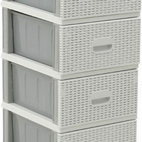 Click Συρταριέρα Πλαστική σε Λευκό Χρώμα 4 Θέσεων 48x40x39cm