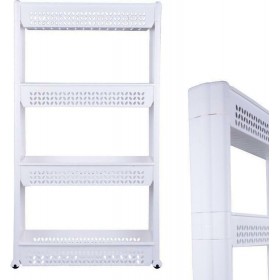 GlobalExpress Τρόλει Κουζίνας Πλαστικό σε Λευκό Χρώμα 4 Θέσεων 11x53x101cm