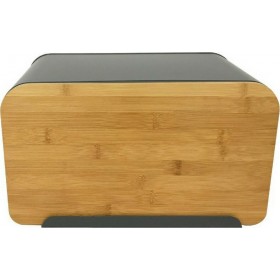 Marva Ψωμιέρα με Καπάκι Μεταλλική σε Γκρι Χρώμα 35.3x20.2x20.3cm