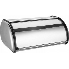 Click Ψωμιέρα με Καπάκι Inox σε Ασημί Χρώμα 35.5x23x14.5cm