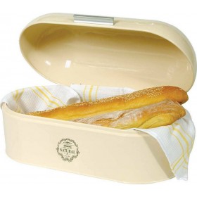 Chios Hellas Ψωμιέρα με Καπάκι Μεταλλική σε Μπεζ Χρώμα 43x19x21cm