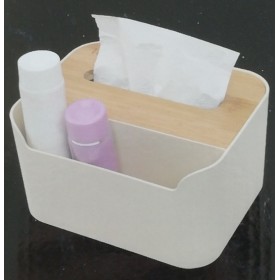 Θήκη για Χαρτομάντηλα Πλαστική σε Μπεζ Χρώμα 18.5x14.5x10cm 3163