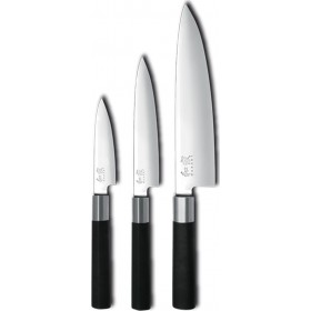 Kai Wasabi Σετ Μαχαίρια από Ανοξείδωτο Ατσάλι Black 67S-300 3τμχ Kai Wasabi Σετ Μαχαίρια από Ανοξείδωτο Ατσάλι Black 67S-300 3τμχ