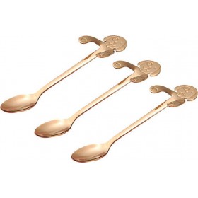 Σετ Κουτάλια Καφέ/Τσαγιού Μεταλλικά Χρυσό DB7422 3τμχ