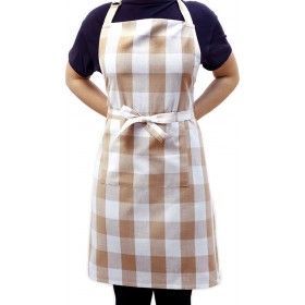 Melinen Big Check Ποδιά Κουζίνας σε Μπεζ Χρώμα 76x60cm 2000027404