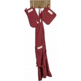 Greenwich Polo Club Essential 2652 Ποδιά Κουζίνας με Γάντι και Πιάστρα Μπορντό 80x65cm 3τμχ