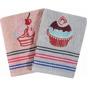 Das Home 592 Ποτηρόπανο από 100% Βαμβάκι Σομόν 40x60cm 2τμχ