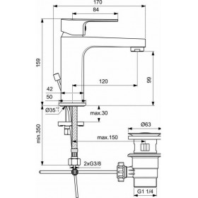 Ideal Standard Cerafine-D Αναμεικτική Μπαταρία Νιπτήρα ΑσημίΚωδικός: BC491AA 