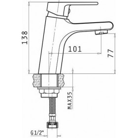 Pyramis Vigoro Αναμεικτική Μπαταρία Νιπτήρα ΑσημίΚωδικός: 090925001 