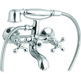 Viospiral Brava 26-7401 Ρετρό Μπαταρία Μπανιέρας Πλήρες Σετ Ασημί