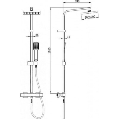 Karag CF 033T Στήλη Ντουζ με Μπαταρία