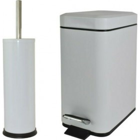 Estia 02-5559+02-3906 Μεταλλικό Σετ Πιγκάλ και Καλαθάκι Μπάνιου 5lt Λευκό