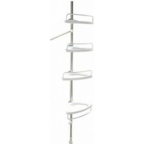 ADS-188 Γωνιακή Επιδαπέδια Ραφιέρα Μπάνιου Πλαστική με 4 Ράφια 33.5x21.5x320cm