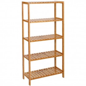 Songmics BCB35Y Επιτοίχια Ραφιέρα Μπάνιου Bamboo με 4 Ράφια 60x26x130cm