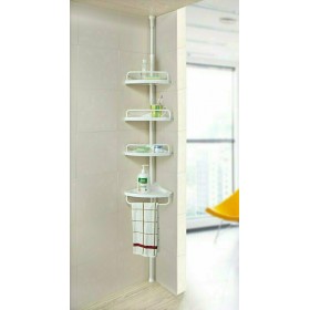 LA-AT1 Γωνιακή Επιτοίχια Ραφιέρα Μπάνιου Πλαστική με 4 Ράφια 20x20x248cm