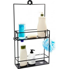 Umbra Cubiko 023461-040 Επιτοίχια Ραφιέρα Μπάνιου Μεταλλική με 2 Ράφια 31x11x61cm Μαύρη