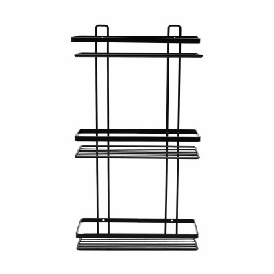 Estia Elegant 02-8710 Επιτοίχια Ραφιέρα Μπάνιου Inox με 3 Ράφια 20.1x20.1x53.6cm Μαύρη