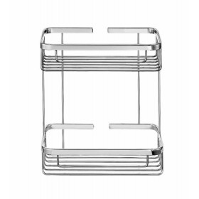 Sanco Α3-004 Επιτοίχια Ραφιέρα Μπάνιου Inox με 2 Ράφια 26.5x12x29cm