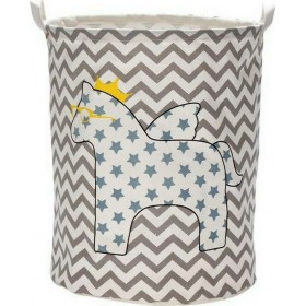 Next Πήγασος Αστέρια 35912-01 Καλάθι Απλύτων Υφασμάτινο 45x45x48cm Μαύρο