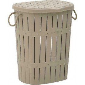 Inart 6-65-886-0013 Καλάθι Απλύτων Πλαστικό 45x35x56cm Μπεζ