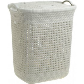 Inart 6-65-220-0010 Καλάθι Απλύτων Πλαστικό 44x35x52cm Μπεζ