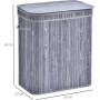 HomCom 850-124 Καλάθι Απλύτων Bamboo 52x32x63cm Γκρι