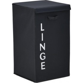 Inart 6-65-508-0030 Καλάθι Απλύτων Υφασμάτινο 36x36x63cm Μαύρο