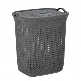 Inart 6-65-220-0020 Καλάθι Απλύτων Πλαστικό 44x35x52cm Γκρι