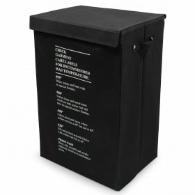 Estia 02-11963 Καλάθι Απλύτων Υφασμάτινο 40x30x60cm Μαύρο