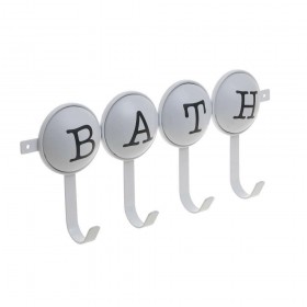 Inart 6-70-560-0028 Άγκιστρο Μπάνιου 4 Θέσεων 40x17cm Λευκό Inart 6-70-560-0028 Άγκιστρο Μπάνιου 4 Θέσεων 40x17cm Λευκό