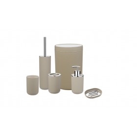 Σετ Μπάνιου Πλαστικό Μπεζ 6τμχ