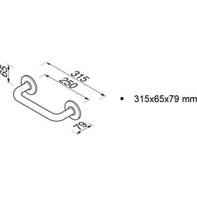 Geesa Hotel 91131-25 Λαβή Μπάνιου 25cm Ασημί