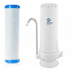 Proteas Filter PFC-WH-ECO Συσκευή Φίλτρου Νερού Άνω Πάγκου Μονή 3/8'' με Ανταλλακτικό Φίλτρο Proteas Filter MD05 0.5μm EW-012-01