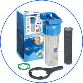 Aqua Filter Συσκευή Φίλτρου Νερού Κάτω Πάγκου / Κεντρικής Παροχής Μονή ½" με Ανταλλακτικό Φίλτρο Aqua Filter FCCBL-S 10μm