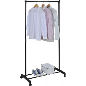 Fylliana Τροχήλατη Κρεμάστρα Δαπέδου από Μέταλλο σε Μαύρο Χρώμα 74.5x41.5x157cmΚωδικός: 271-82-008 