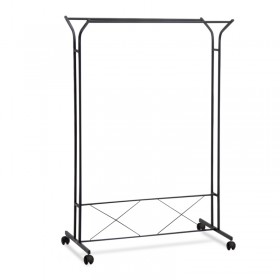 Megapap Polly Τροχήλατη Κρεμάστρα Δαπέδου από Μέταλλο σε Μαύρο Χρώμα 96x46x150cmΚωδικός: 0120455 