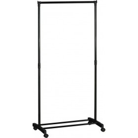 Ankor Τροχήλατη Κρεμάστρα Δαπέδου από Μέταλλο Πτυσσόμενη σε Μαύρο Χρώμα 74.5x41.5x157cmΚωδικός: 804467 