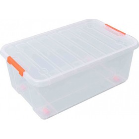 Tactix Πλαστικό Κουτί Αποθήκευσης με Ρόδες και Καπάκι Διάφανο 58x37.5x23.5cmΚωδικός: 320280 